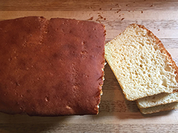 Loaf of bread with two slices