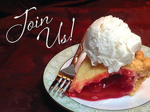 Join Us! Cherry pie and vanilla ice cream